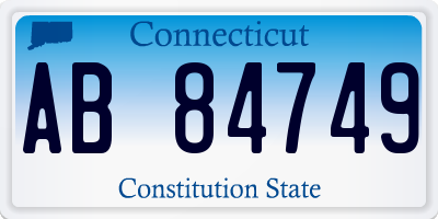 CT license plate AB84749