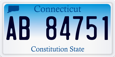 CT license plate AB84751