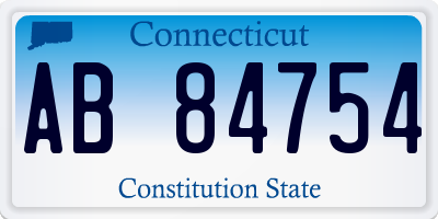 CT license plate AB84754