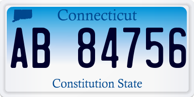 CT license plate AB84756