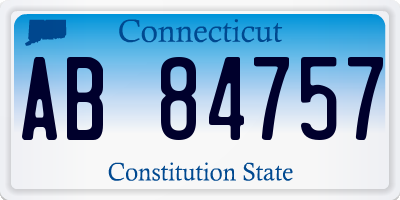 CT license plate AB84757