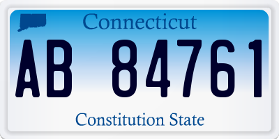 CT license plate AB84761