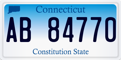 CT license plate AB84770