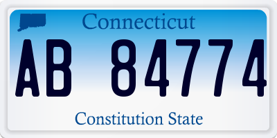 CT license plate AB84774