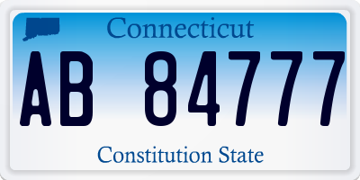 CT license plate AB84777