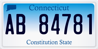 CT license plate AB84781