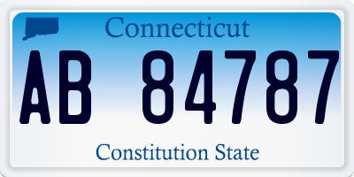 CT license plate AB84787