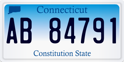 CT license plate AB84791