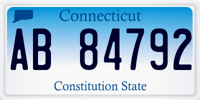 CT license plate AB84792