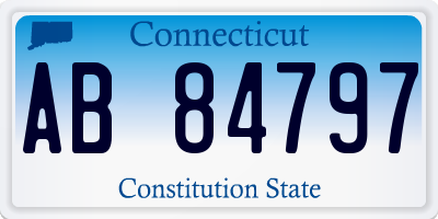 CT license plate AB84797