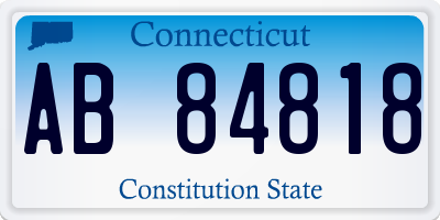 CT license plate AB84818