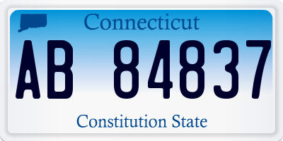 CT license plate AB84837