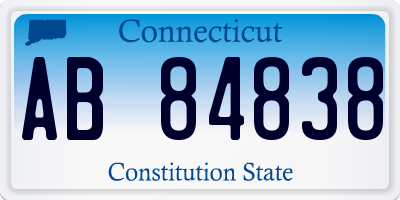 CT license plate AB84838