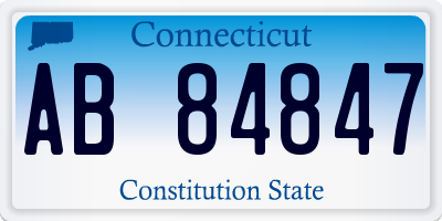 CT license plate AB84847