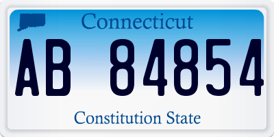 CT license plate AB84854