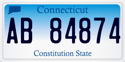 CT license plate AB84874