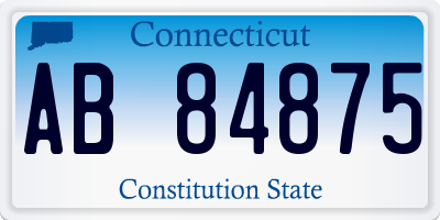 CT license plate AB84875