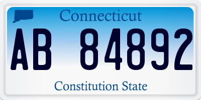 CT license plate AB84892