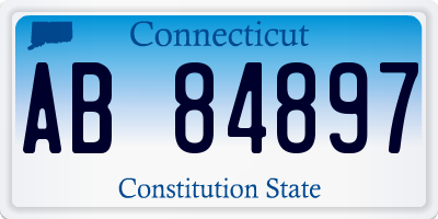 CT license plate AB84897