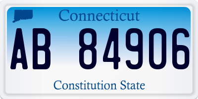 CT license plate AB84906