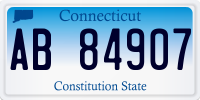CT license plate AB84907