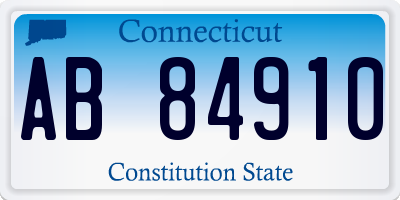 CT license plate AB84910