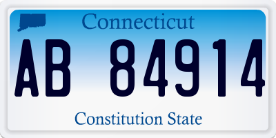 CT license plate AB84914