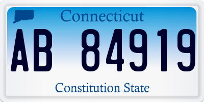 CT license plate AB84919