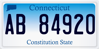 CT license plate AB84920