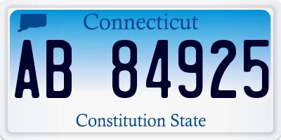 CT license plate AB84925