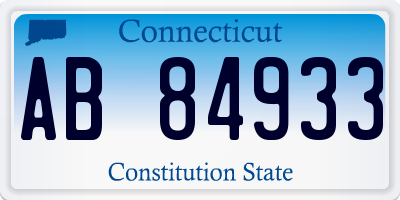 CT license plate AB84933