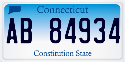 CT license plate AB84934