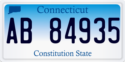 CT license plate AB84935