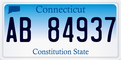 CT license plate AB84937