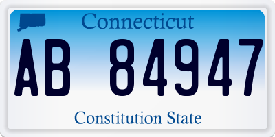 CT license plate AB84947