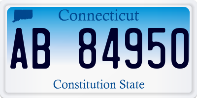 CT license plate AB84950