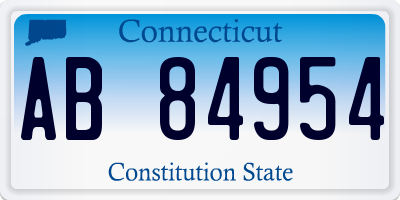 CT license plate AB84954