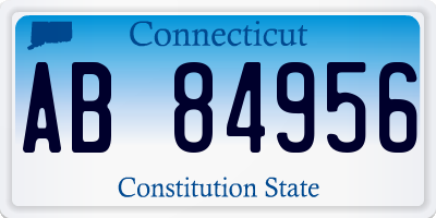 CT license plate AB84956