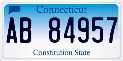 CT license plate AB84957
