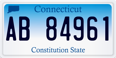 CT license plate AB84961