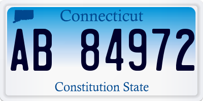 CT license plate AB84972