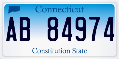CT license plate AB84974