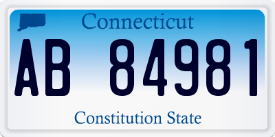 CT license plate AB84981