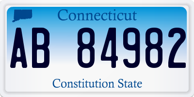 CT license plate AB84982