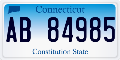 CT license plate AB84985