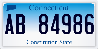 CT license plate AB84986