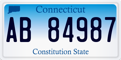 CT license plate AB84987