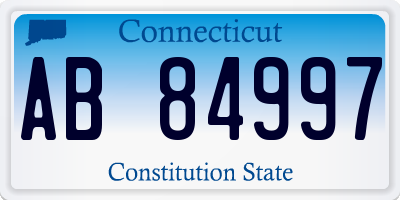 CT license plate AB84997