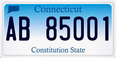 CT license plate AB85001