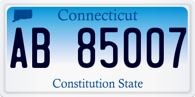 CT license plate AB85007